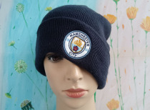 1020-14 Premier League Manchester Hide Cyan Embroidered Knit Cap Cold Cap-Single Top