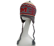 Single top US Michigan University Collision Mark with Ear Wool Warm Hat Knit Cold Cap 1213-6