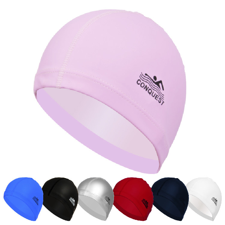 Bou waterproof anti-fog flat light myopia swimming goggles men and women long hair men pu coating protective ear swimming cap