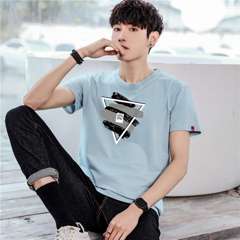 2022 summer playboy new men's short-sleeved T-shirt cotton round neck half-sleeved T-shirt tide brand youth top