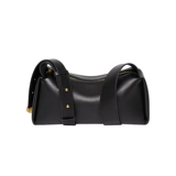 纳兰杜 Черная сумка через плечо, сумка на одно плечо, из натуральной кожи