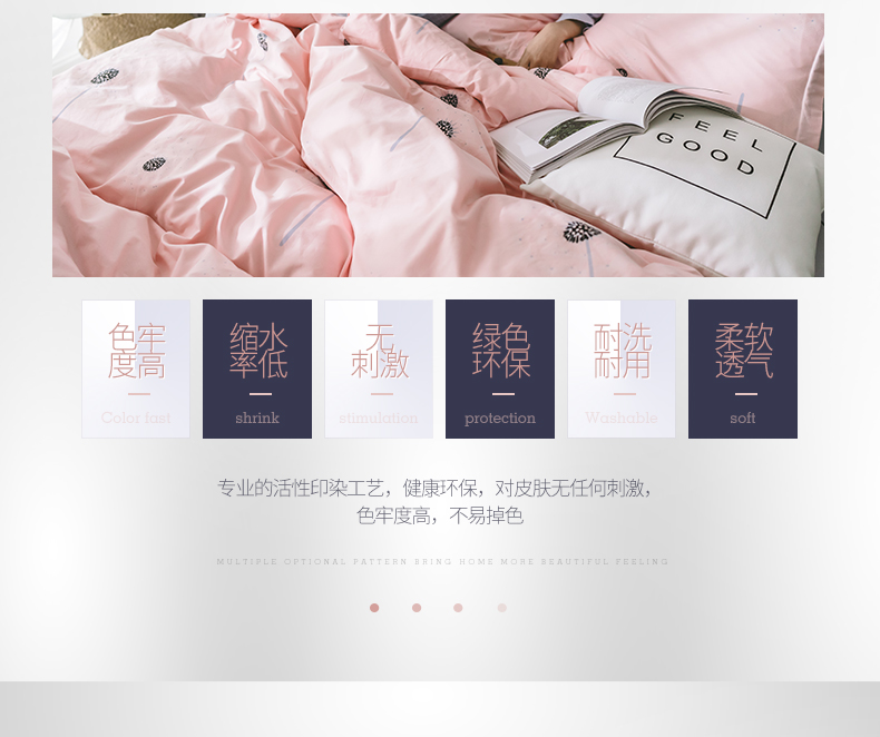 bộ đồ giường cotton Nam Cực một gia đình bốn bông in chăn ký túc xá khăn trải giường ba mảnh 1,5 mét đúp - Bộ đồ giường bốn mảnh mẫu chăn ga gối đệm đẹp
