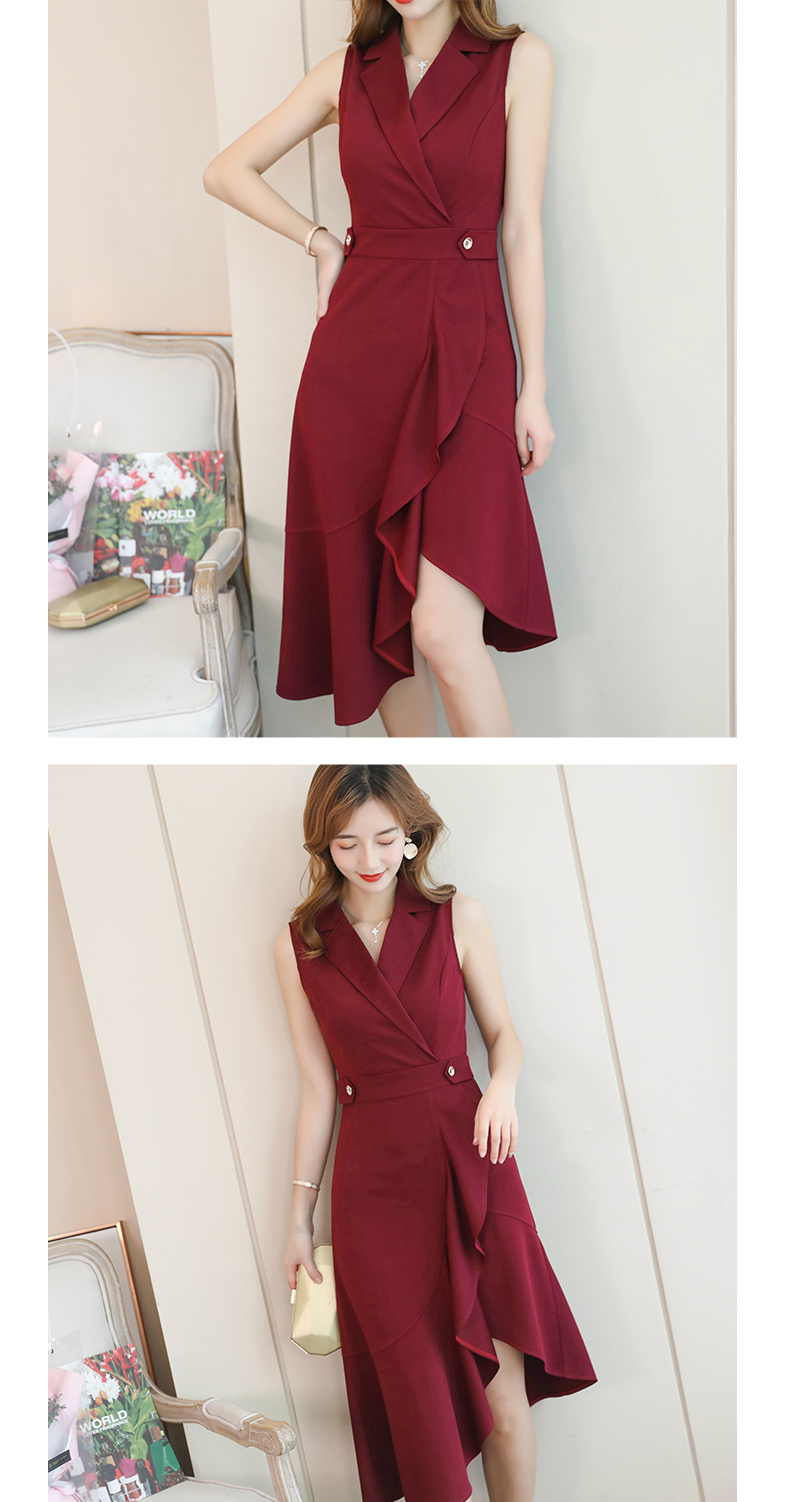 2019 phổ biến phụ nữ váy mới mùa hè khí chất gợi cảm lady eo thon không tay áo dài - Váy eo cao đầm rút dây eo