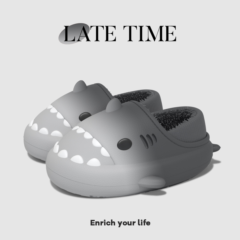 Waterproof Gradient Shark Cotton Slippers for Men, Closed-Back Winter Home Use 2023 New Thick-Soled Warm Non-Slip Cotton Shoes Waterproof Gradient Shark Cotton Slippers for Men, Closed-Back Winter Home Use 2023 New Thick-Soled Warm Non-Slip Cotton Shoes