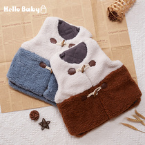 HelloBaby childrens vest outside wearing thick female baby plus velvet warm vest male baby wearing small Winter