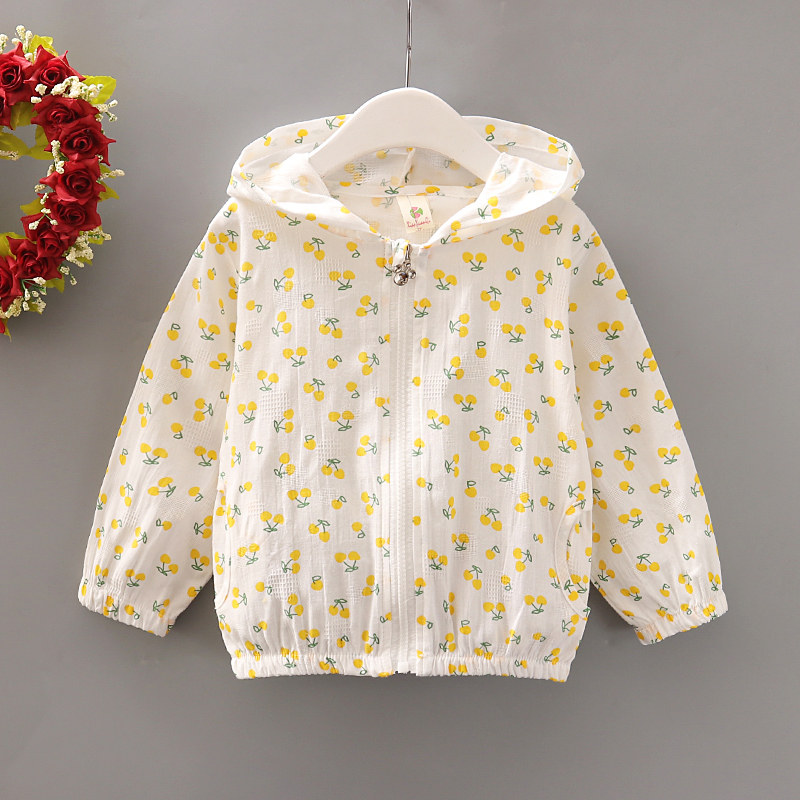 Baby sunscreen Summer girl 2021 Summer clothes new thin jacket Women's baby breathable air conditioning suit clothes