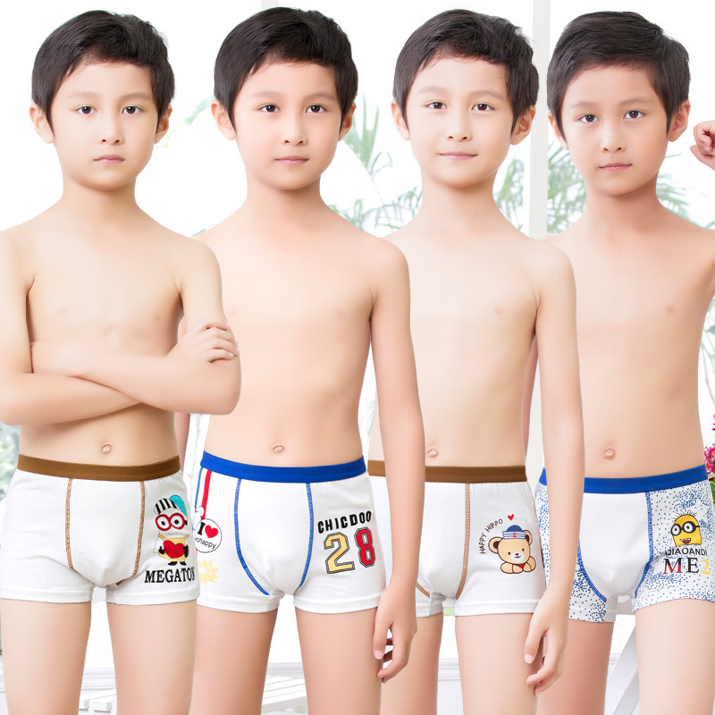 Children's underwear boy boxer cotton 10 primary school students four corners flat 12 middle school children shorts head boy 15 years old