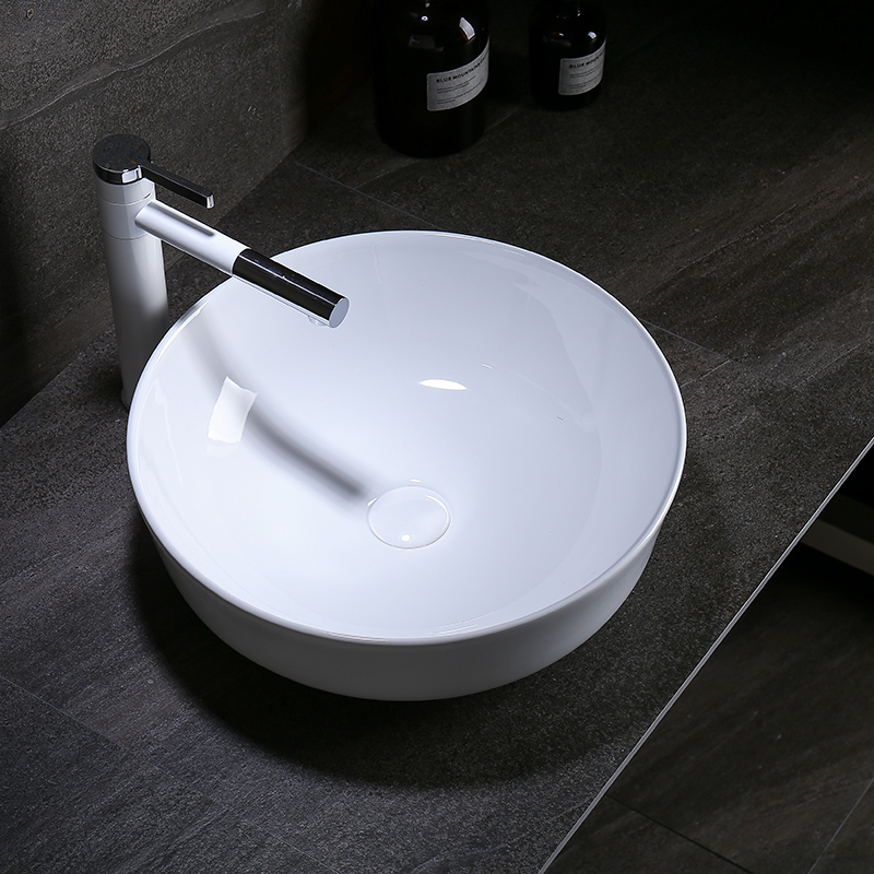 Counter basin washbasin home bathroom balcony round bowl-shaped washbasin single basin washbasin 42 43 cm
