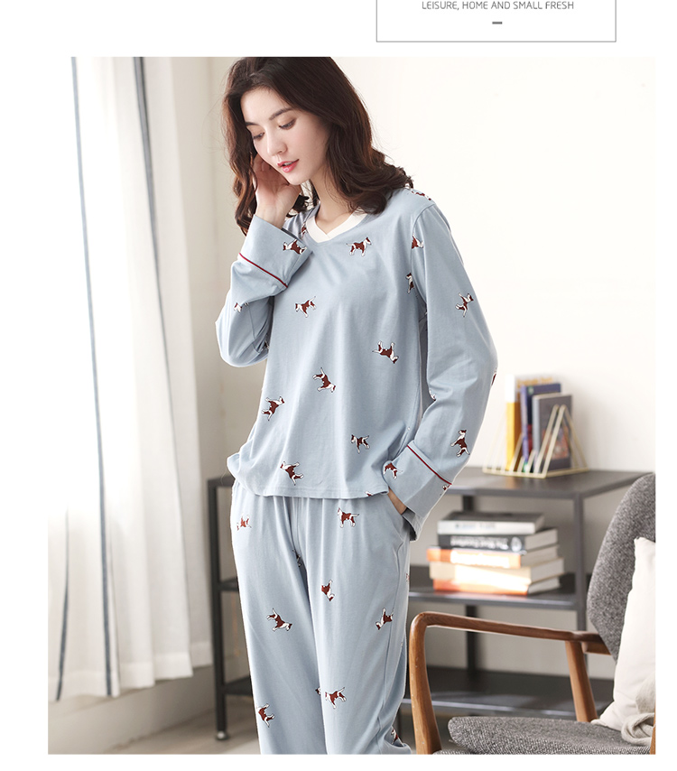 Card Love Pyjama Cotton mùa thu dài tay mùa xuân và mùa thu Hàn Quốc Tươi tươi Ngọt ngào Thời trang ngọt ngào Dịch vụ tại nhà - Cha mẹ và con bộ jumpsuit hoạt hình cho bé và mẹ