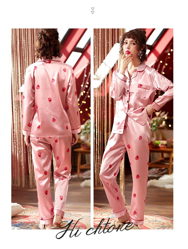 Bộ đồ ngủ mùa hè của phụ nữ Ice Silk dài tay mùa xuân và mùa thu mỏng mát - Bộ Pajama đồ bộ kiểu đẹp 2021