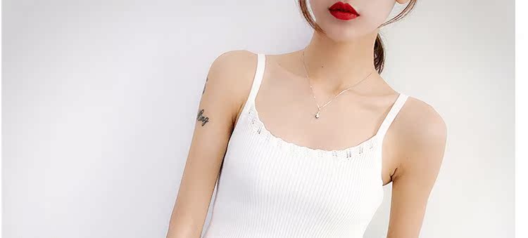 2018 mới dây đeo bên trong yếm nữ mùa hè phong cách nữ sinh ngắn gợi cảm gợi cảm áo len mỏng hàng đầu mặc thiết kế thời trang nữ