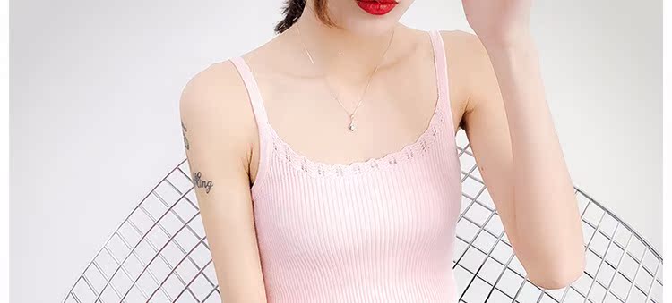 2018 mới dây đeo bên trong yếm nữ mùa hè phong cách nữ sinh ngắn gợi cảm gợi cảm áo len mỏng hàng đầu mặc thiết kế thời trang nữ
