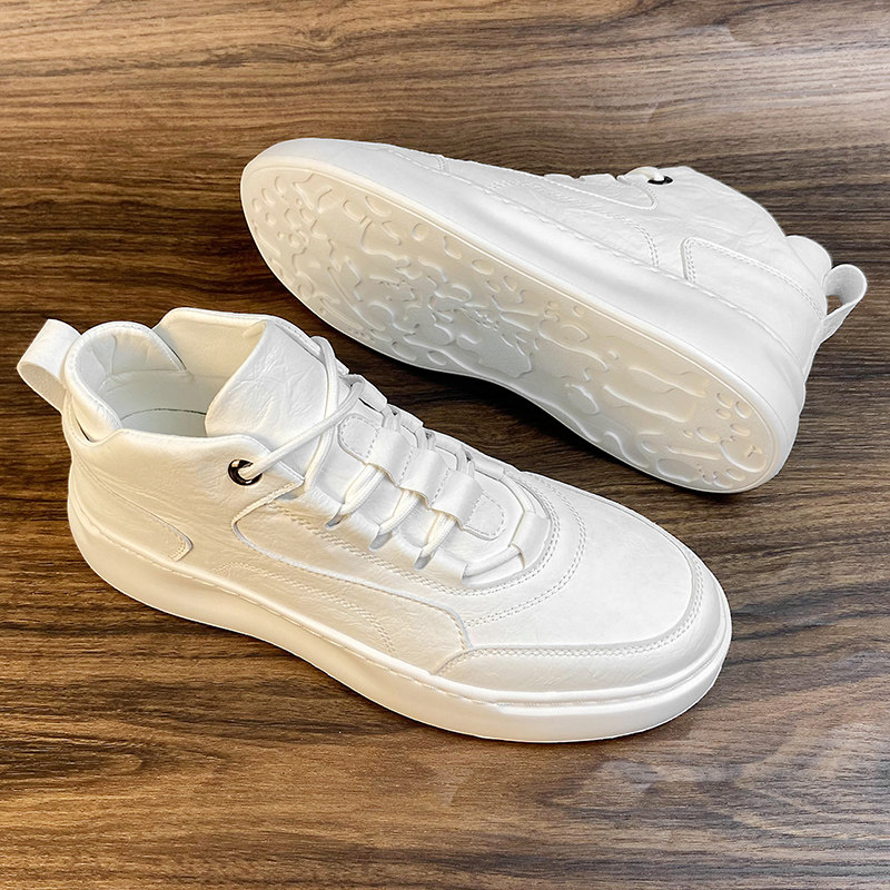 High Cylinder Small White Shoes Men 2022 New Tide White Men's Shoes Summer Trends 100 Hitch Casual Men's Board Shoes Men
