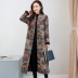 Áo khoác len len nữ 2018 Thu và Đông Mới Loose Size Size lớn Cộng với áo nhung gió quốc gia dài gió áo bomber Trung bình và dài Coat