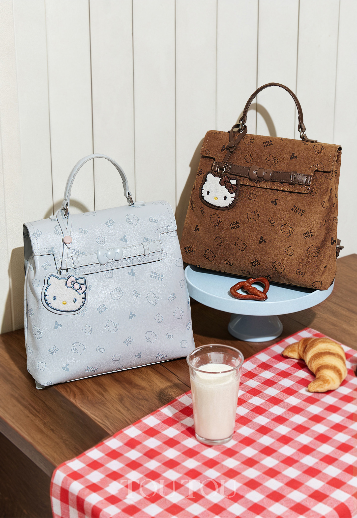 TOUTOU Soft Chocolate Brown Snap Backpack