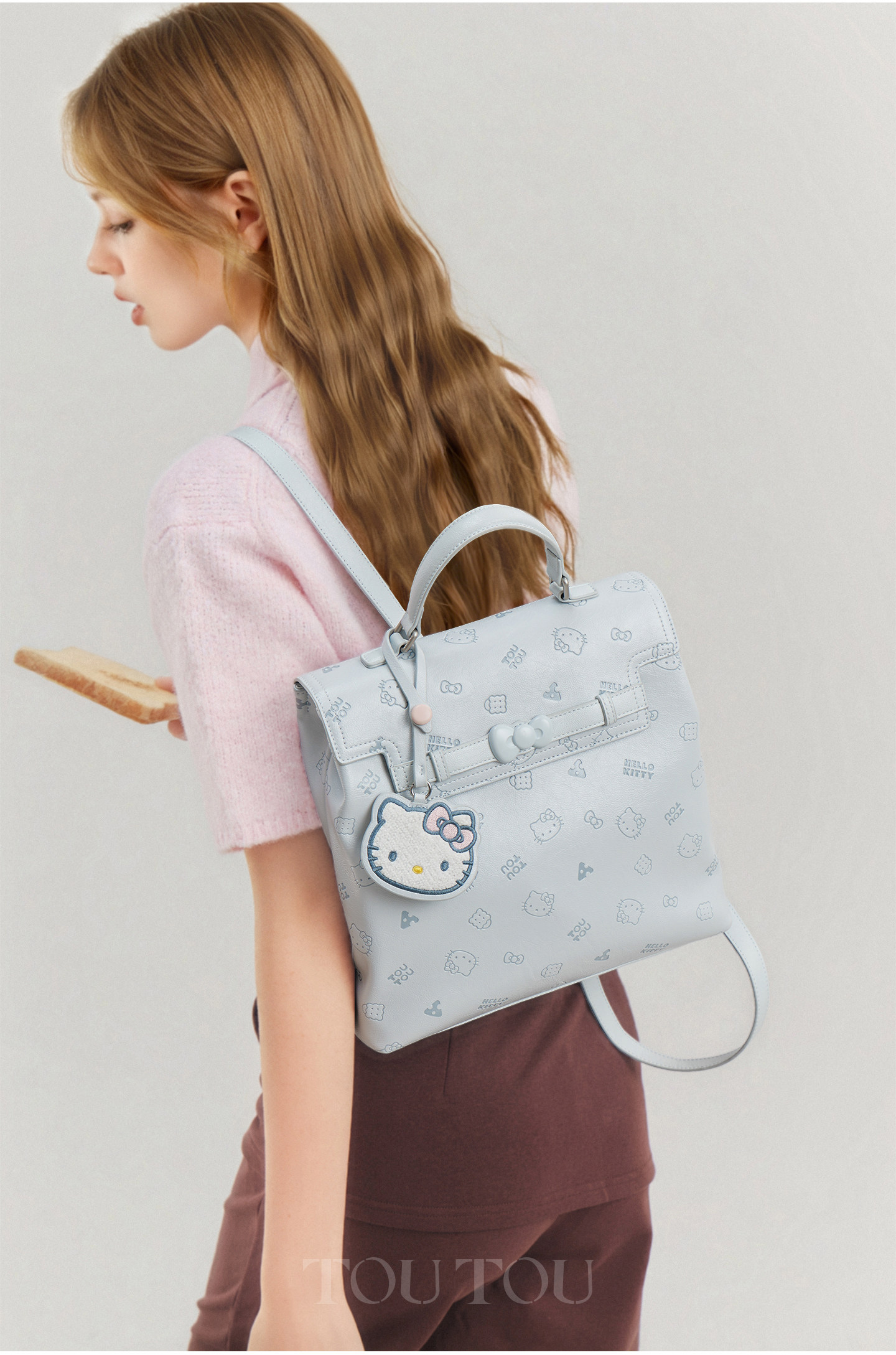 TOUTOU Soft Chocolate Brown Snap Backpack