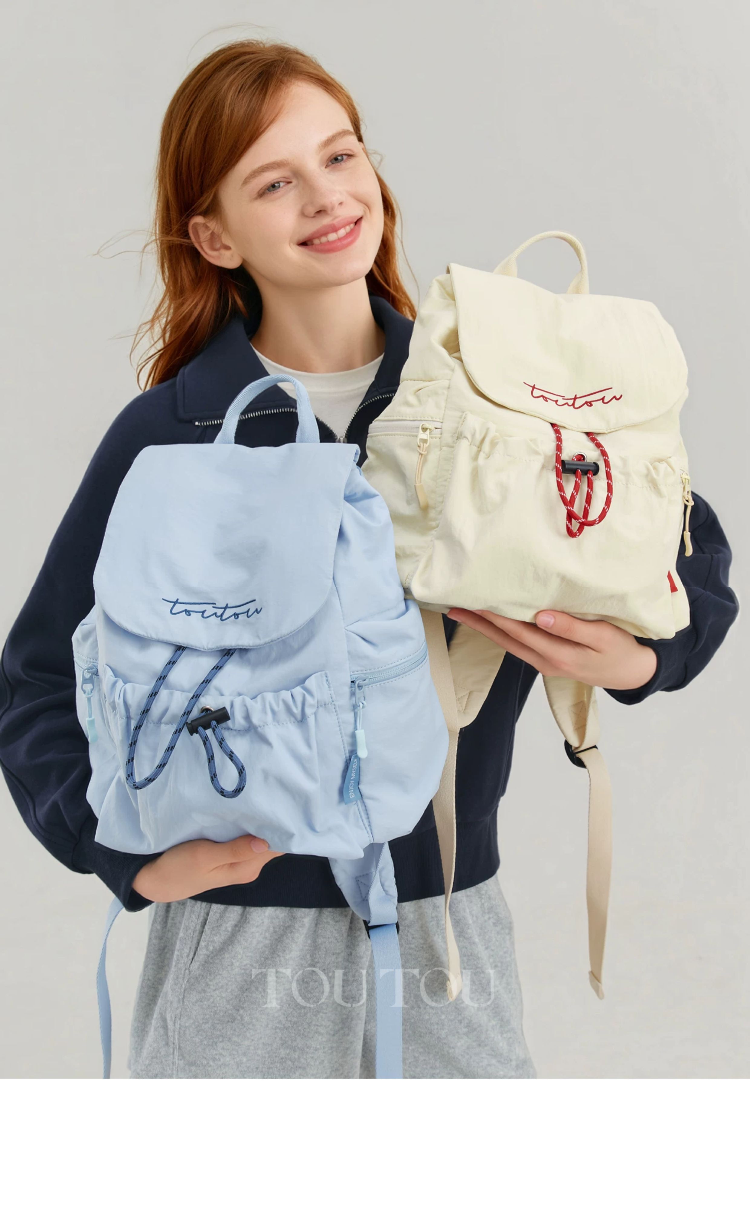TOUTOU Drawstring Nylon Backpack
