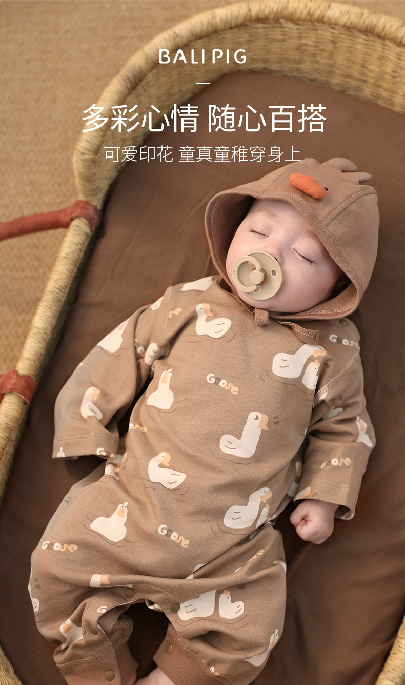 婴儿连体衣纯棉秋装男宝春秋外出服女童四季幼儿哈衣百天宝宝衣服 — 11