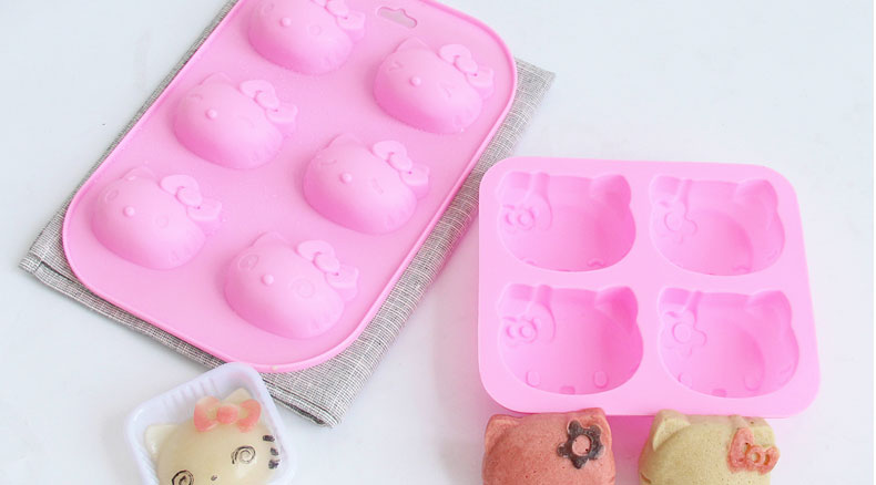 Khuôn bánh silicone Khuôn bánh gạo hoạt hình Bánh hấp thực phẩm bổ sung cho bé Tự làm thạch bánh pudding làm bằng tay khuôn bánh nhúng