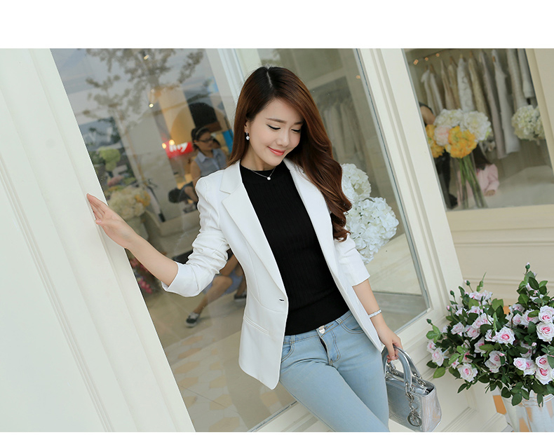 黛 2018 xuân hè mới của phụ nữ Hàn Quốc thời trang ngắn phù hợp với áo khoác nữ nhỏ phù hợp với nữ bộ vest nữ hàn quốc