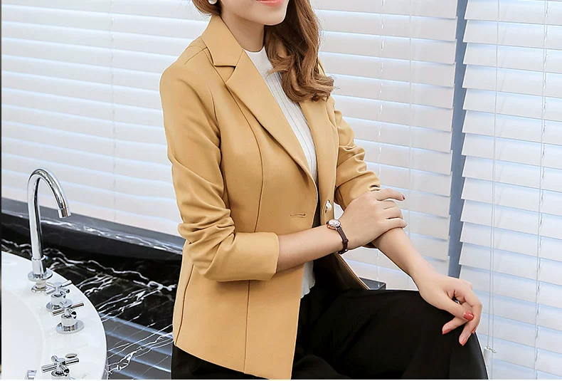 黛 2019 xuân hè mới dành cho nữ thời trang nữ Hàn Quốc khí chất tay dài phù hợp với áo khoác nữ - Business Suit