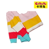 Детский радужный осенний трикотажный свитер, 2020, круглый воротник