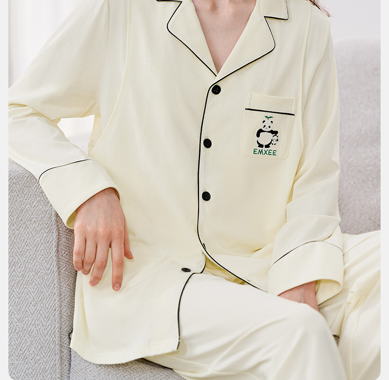 嫚熙秋冬季纯棉吸汗月子服孕妇产妇哺乳带胸垫睡衣产后喂奶家居服 — 13