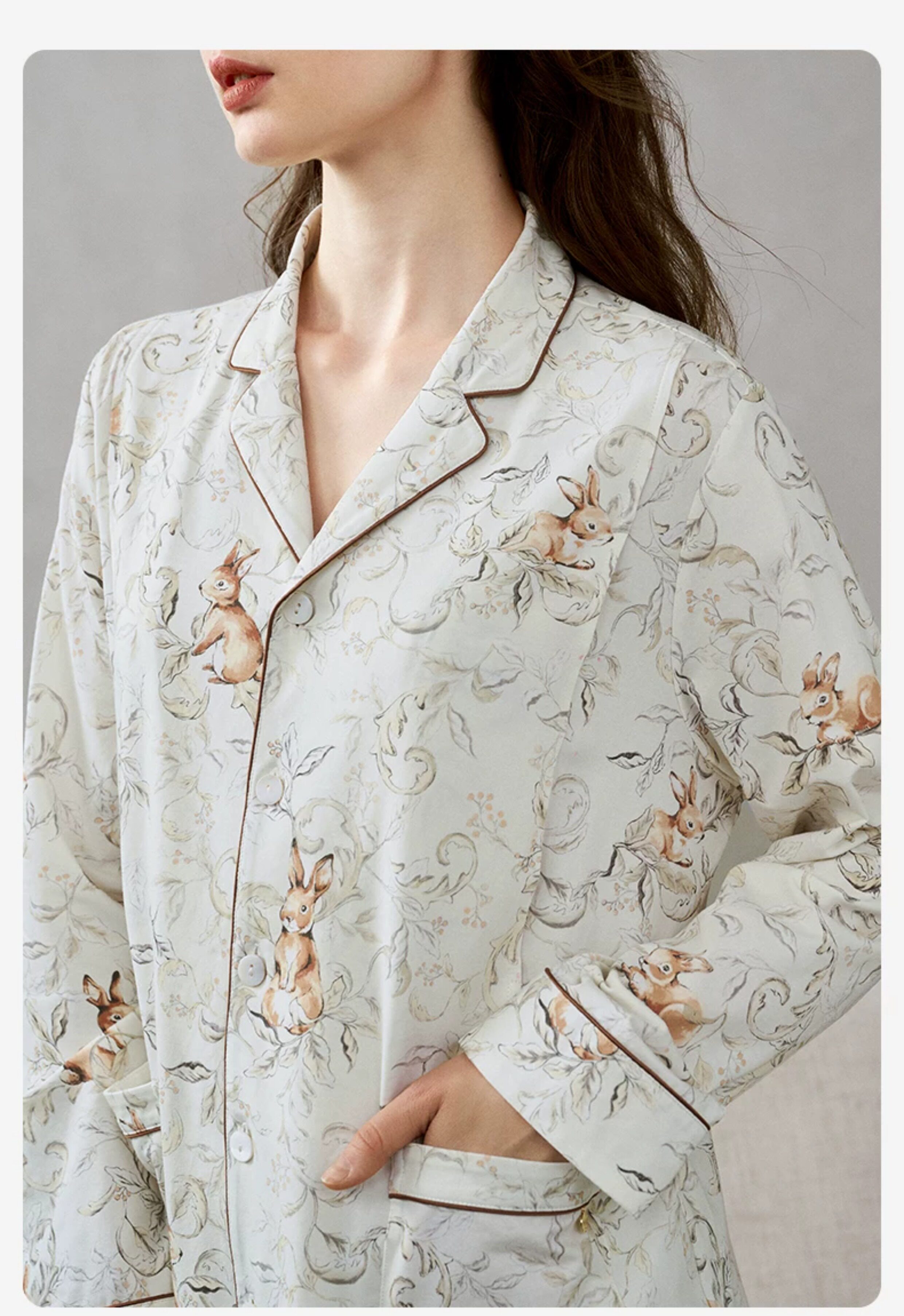嫚熙四季款月子服孕妇睡衣怀孕早中晚期纯棉产后产妇家居服套装 — 12