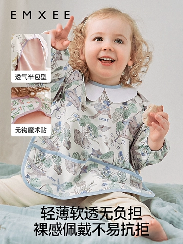 Детский водонепроницаемый слюнявчик для прикорма, анти-грязь, сзади на завязках, с карманом