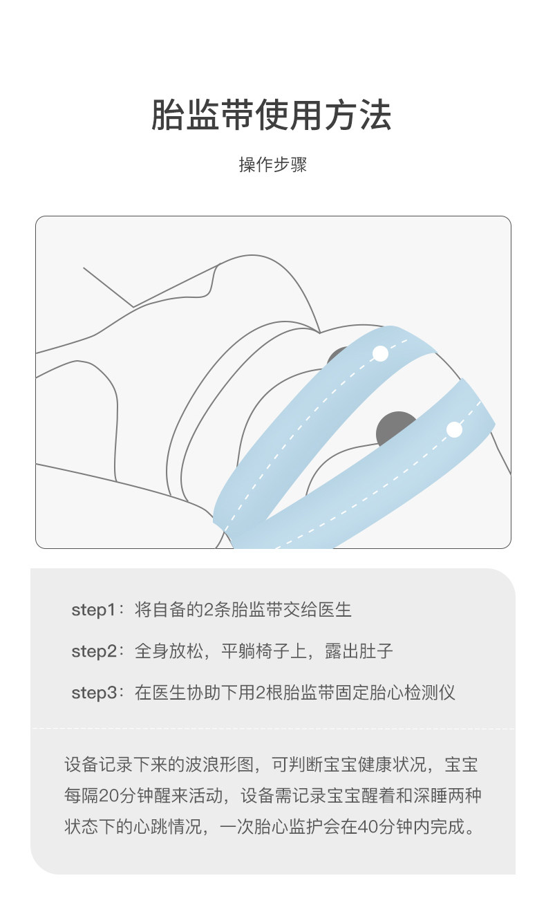 【中国直邮】EMXEE 嫚熙 孕妇专用胎心监测带2条装(粉色)