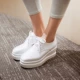 Mùa xuân và mùa thu 2019 giày thấp đế dày đế trong tăng giày nữ đơn giản giày trắng đơn giản giày cao đơn giản giày đơn - Giày cắt thấp