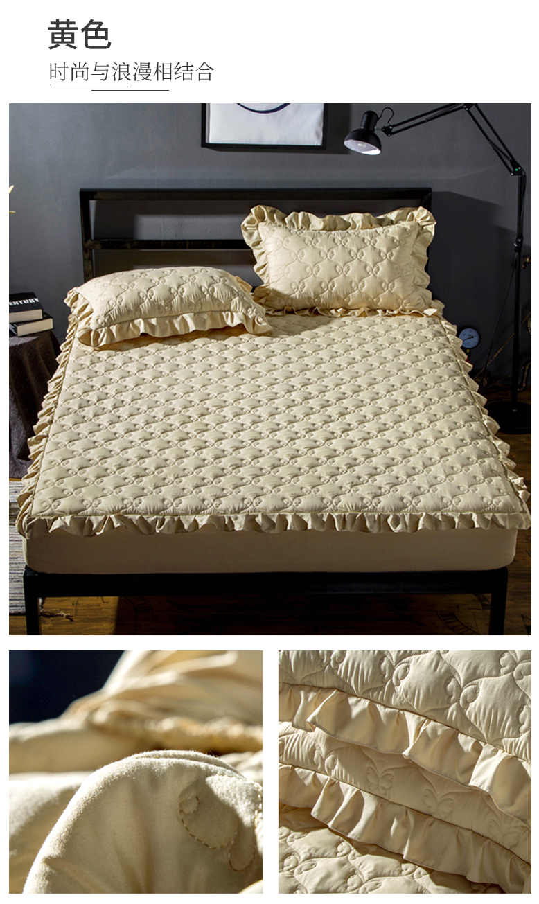 Dày giường nệm bảo vệ tay áo bedspread Simmons 1,5m bìa 1.8m bụi một mảnh trượt bông giường Li - Trang bị Covers ga chun trải giường	