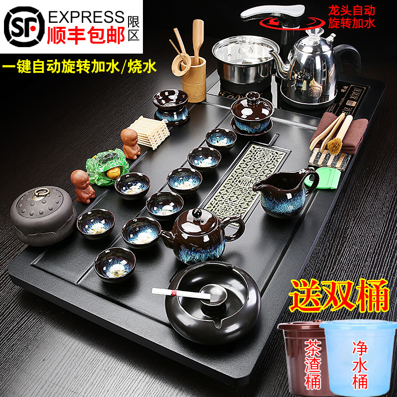 Kongfu tea suit home automatic integrated tea table boiling water pot big number tea tray tea table tea table tea sea-Taobao