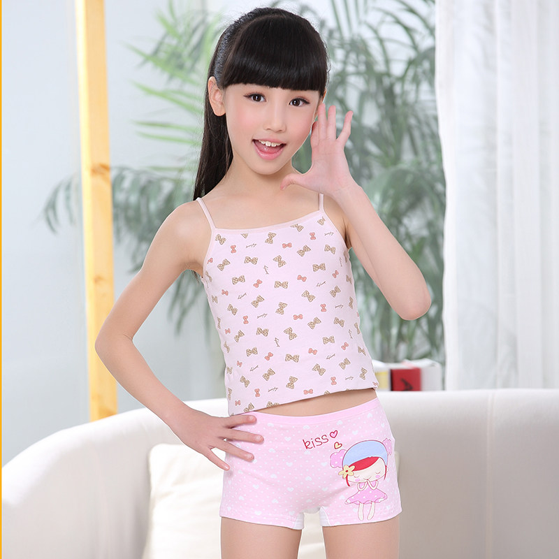 1 Children's underwear 3 Girls' boxer middle-aged children 6 Pure cotton 8 Baby girls children 12 Four corners 15-year-old children cotton