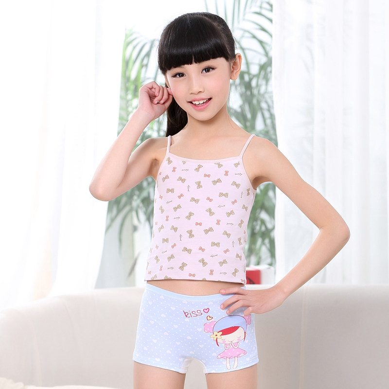 1 Children's underwear 3 Girls' boxer middle-aged children 6 Pure cotton 8 Baby girls children 12 Four corners 15-year-old children cotton