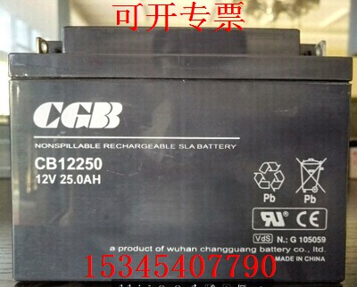 Long light CGB storage battery CB12250 DC screen 12V25AH Fire host Solar UPS eps power supply