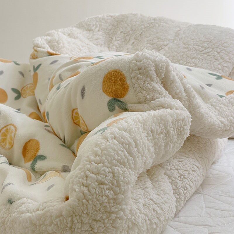 Japanese GP winter thick warm coral fleece thick lamb fleece blanket quilt winter quilt single dormitory blanket