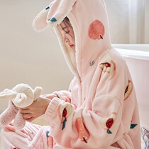 Japan JULIPET New Coral Suede Pyjamas Lady Spring Autumn Winter Thickened Couple Mens Home Suit