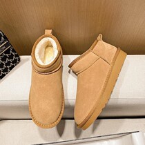 Japan Genuine Leather Winter Gush Wool Net Red Snowy Boots Anti Season Clear Barn