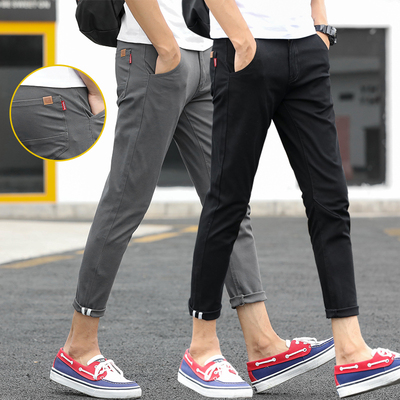 Chín quần nam 9 điểm quần bé trai Hàn Quốc phiên bản của xu hướng của quần âu nam mùa hè phần mỏng chân Mỏng quần của nam giới quần đũi nam Crop Jeans