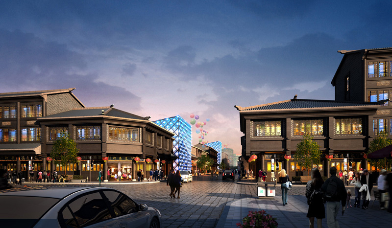 R450仿古旅游商业街会所别墅多层住宅建筑设计效果图参考-5