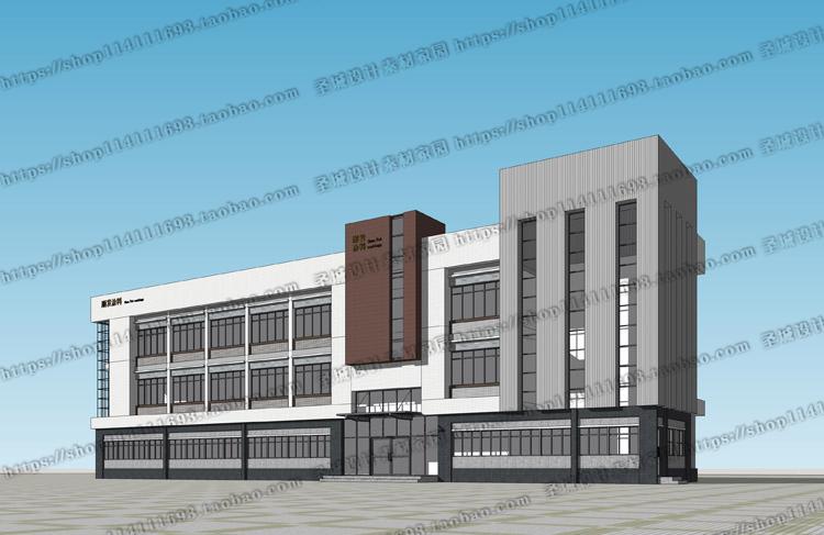 su模型草图大师20个多层工厂办公楼小型公建sketchup-8