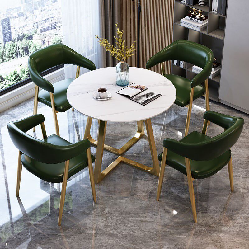 Slate simple negotiation business sample house exhibition center reception table and chair combination reception table leisure balcony small round table dessert shop