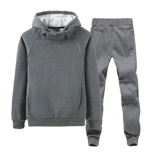 Демисезонный комплект для влюбленных, бархатная толстовка с капюшоном, трендовый утепленный спортивный костюм для отдыха