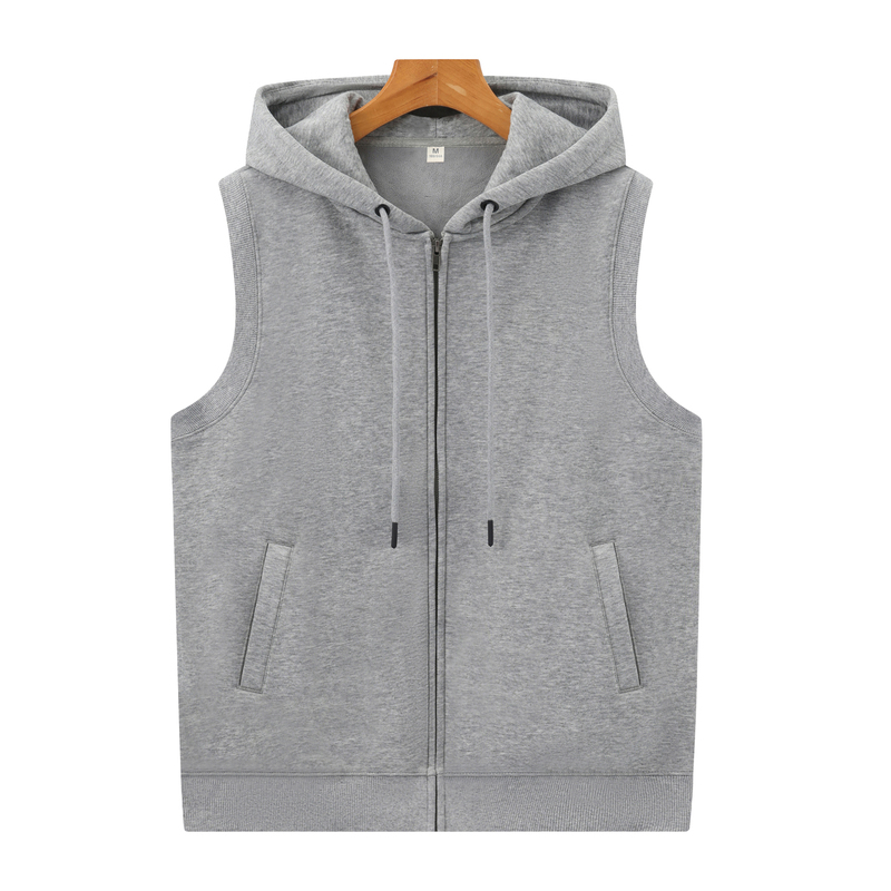 Winter Hooded Cardigan Fleece-Lined Knitted Sleeveless Vest Sweatshirt for Men and Women Couples Thickened Warm Vest Waistcoat