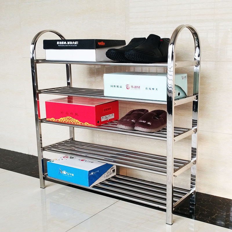Stainless steel shoe rack multi-layer special economical 304 thickened and reinforced simple household dust-proof storage bathroom shoe rack