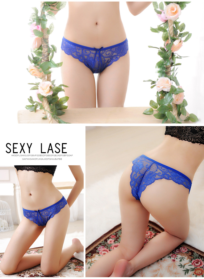 Full 3 panties quần lót trong suốt ren nữ đầy đủ thông qua phụ nữ rỗng eo thấp thong nóng nữ nội y đẹp