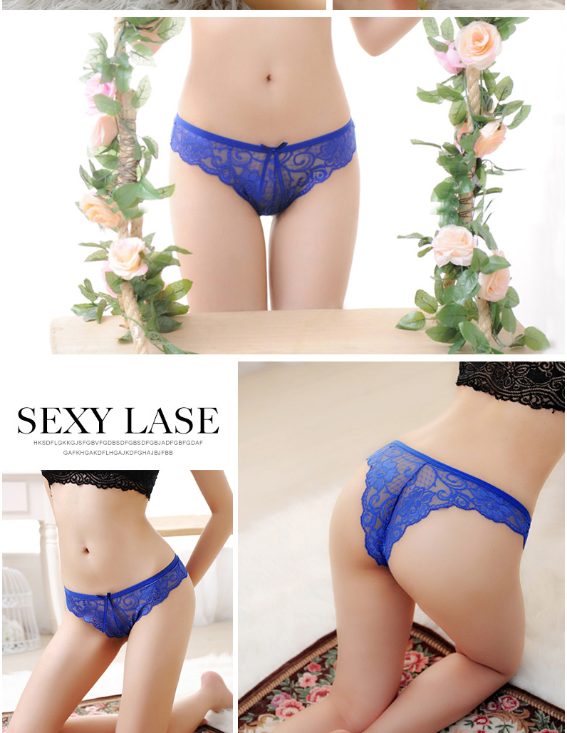 4 tải ren rỗng quần lót trong suốt nữ đầy đủ cám dỗ không có dấu vết eo thấp nóng thong nữ gợi cảm sịp con voi