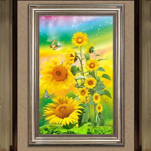 5D Новая бриллиантовая живопись AB Alien Diamond Emelcodery Sunflower Новая гостиная крыльца вертикальная вертикальная версия Diamond Cross Stitch слегка