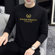 2021 new autumn long sleeve T-shirt mens trendy brand hot Gold Base shirt modal inner wear thin body shirt black trend